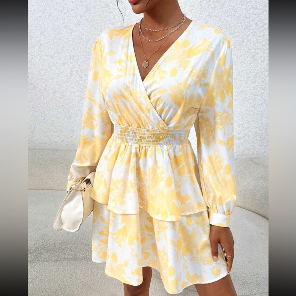 Boho floral print t shirred waist dress - Picture 4 of 13